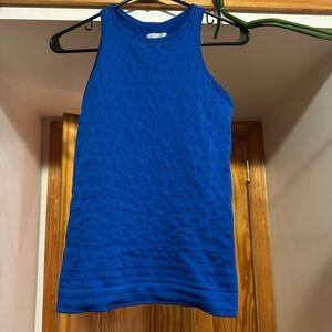 Athleta Racer Back Tank Top Textured Blue Size Small EUC
